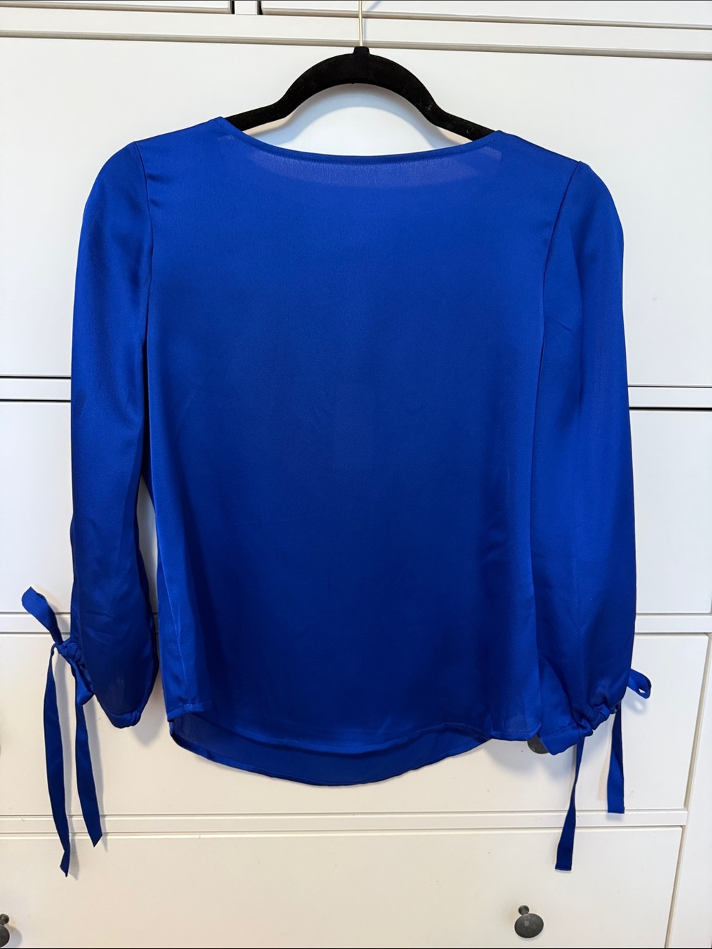Banana Republic Cobalt Blue Tie-Cuff Blouse